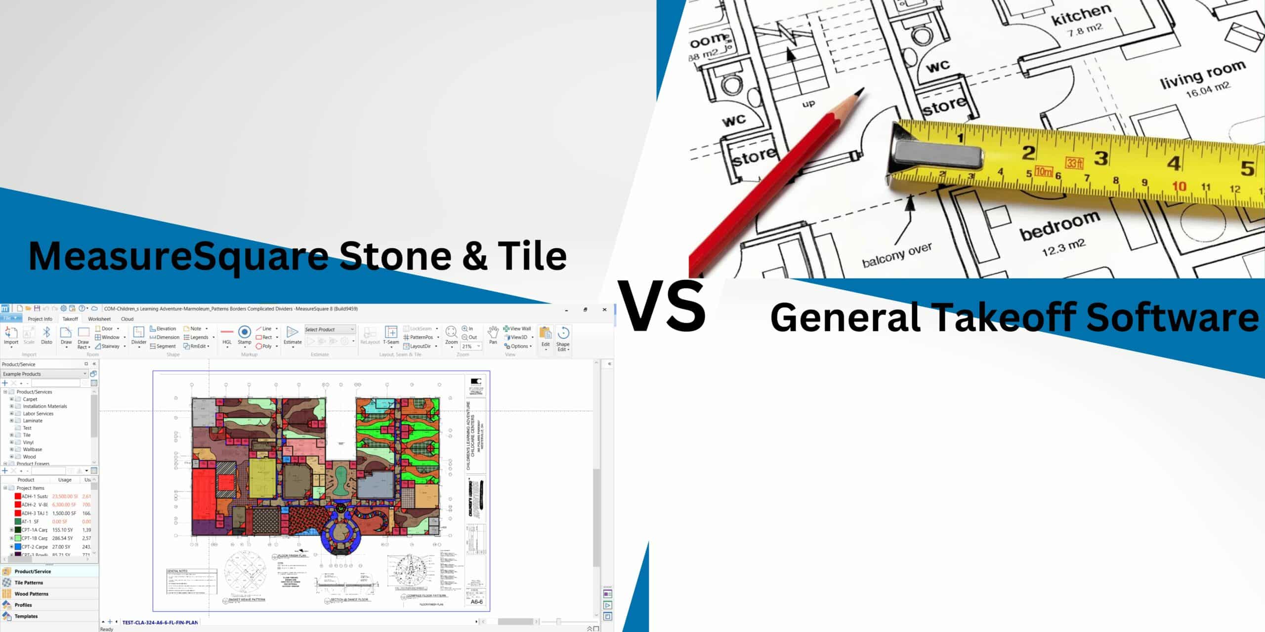 Let’s Compare MeasureSquare Stone & Tile vs. General Takeoff Software on the Market
